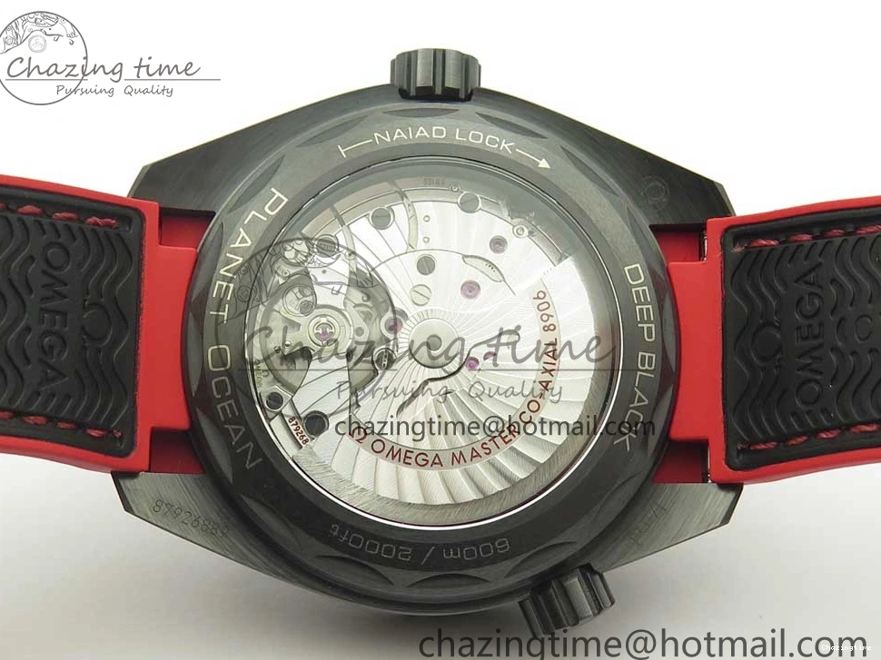 0209 Trendy Planet Ocean 45.5mm Deep Black red Real Ceramic VSF 1:1 Best Edition on Black Nylon Strap A8906 Super Clone 7986